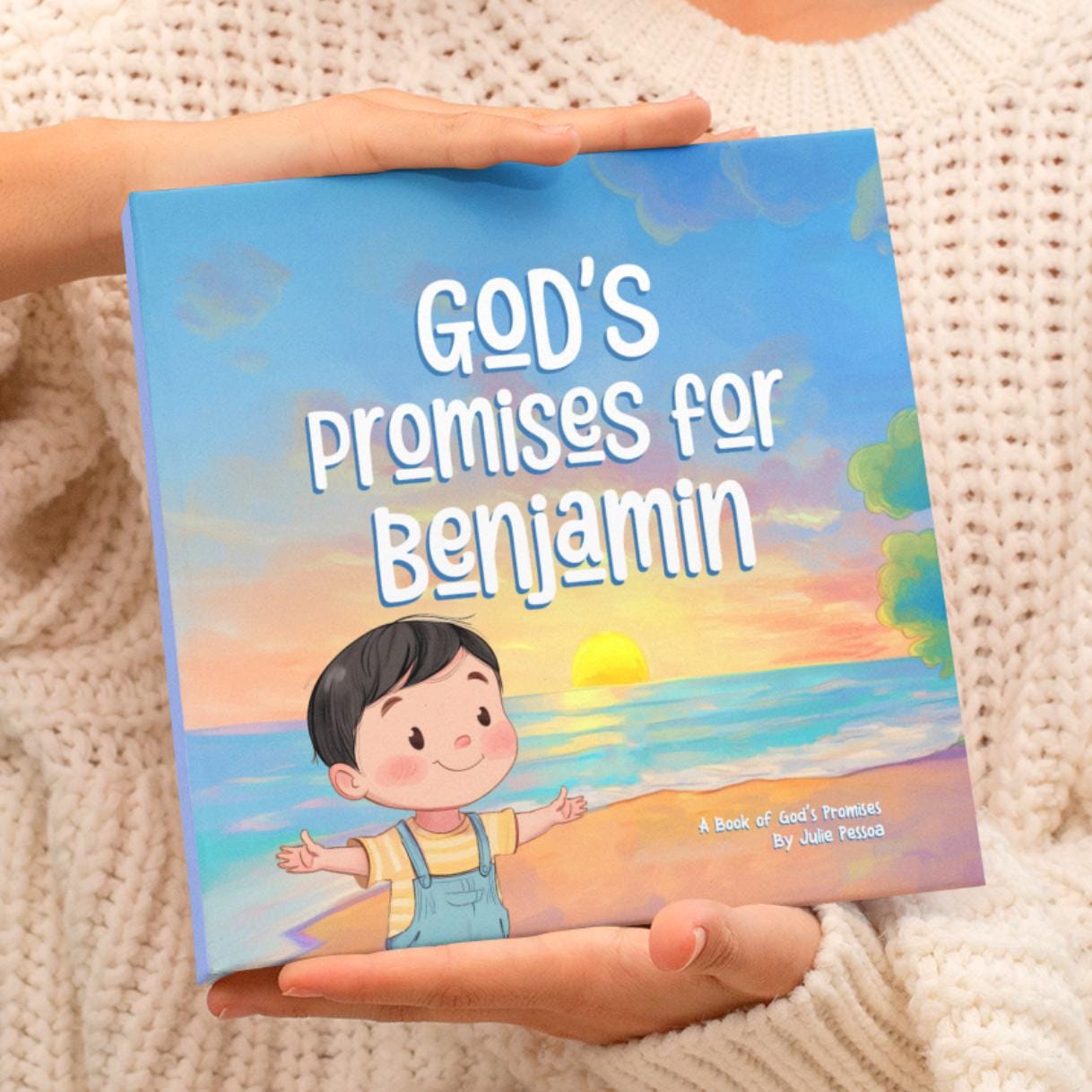 Personalized God's Promises Baptism Book,  Christening Gift for Boys or Girls with Bible Verses