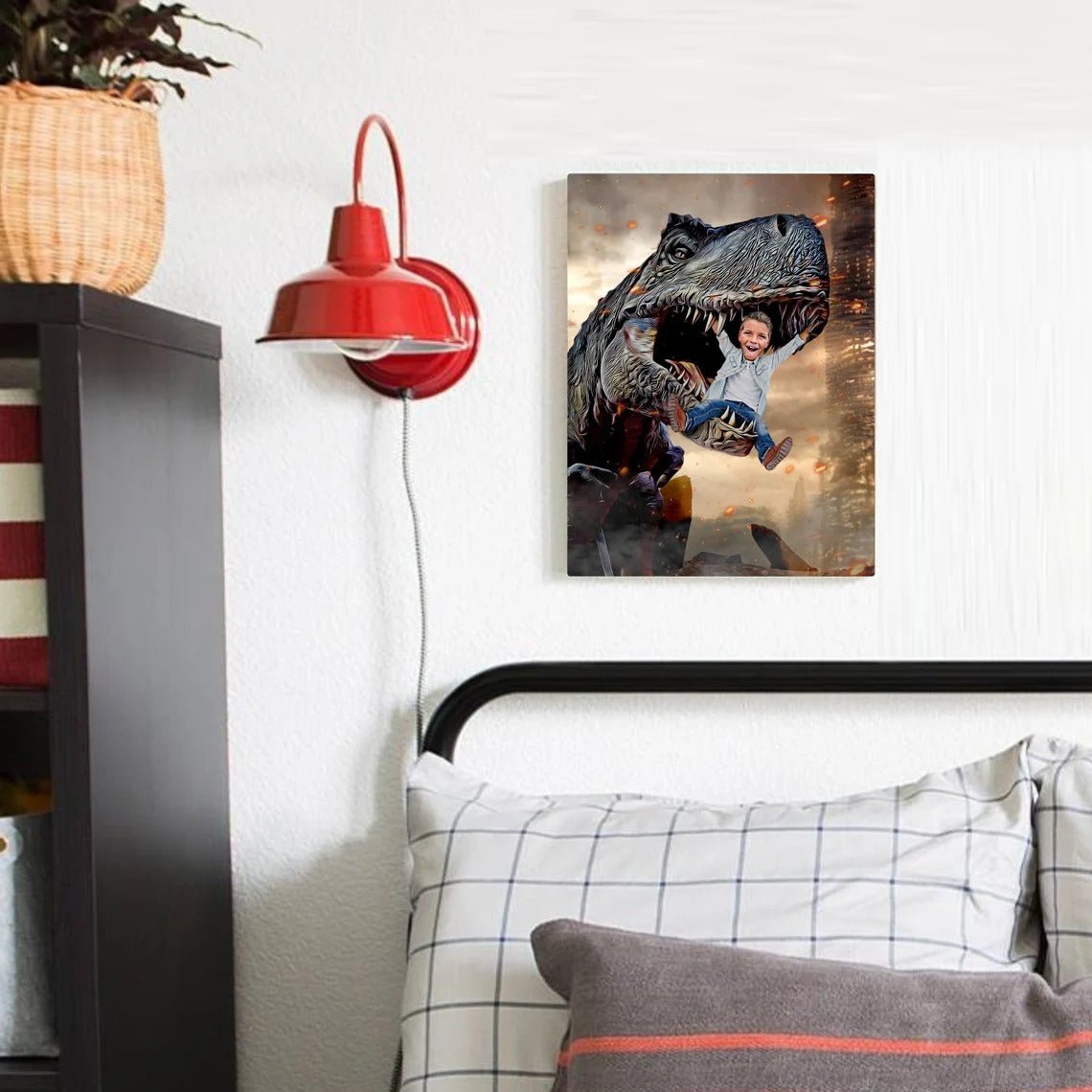 The Boy in the T-Rex Mouth Custom Gift For Kids at My Kid's Dream mykidsdream.com