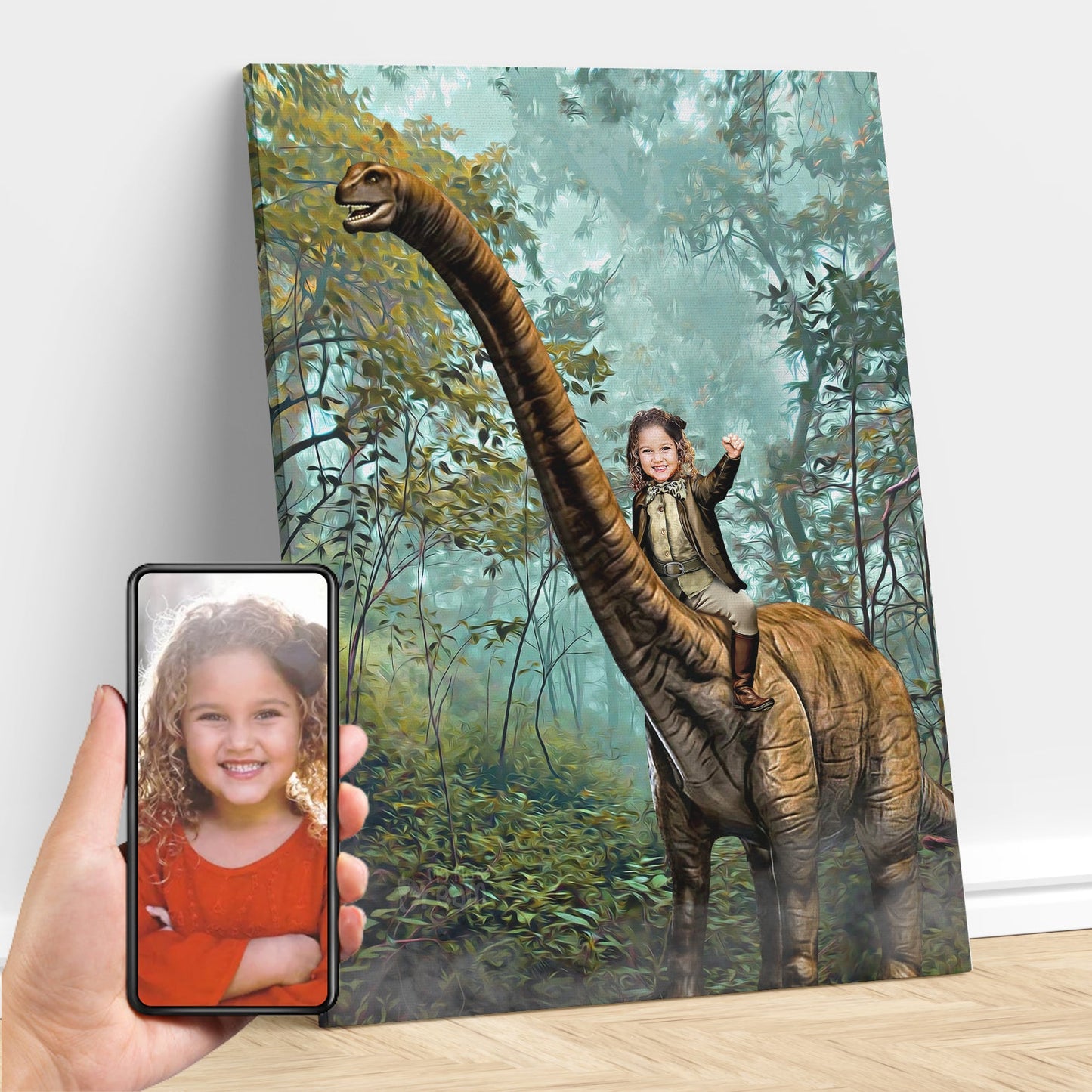 The Brontosaurus Rider Custom Gift For Kids at My Kid's Dream mykidsdream.com