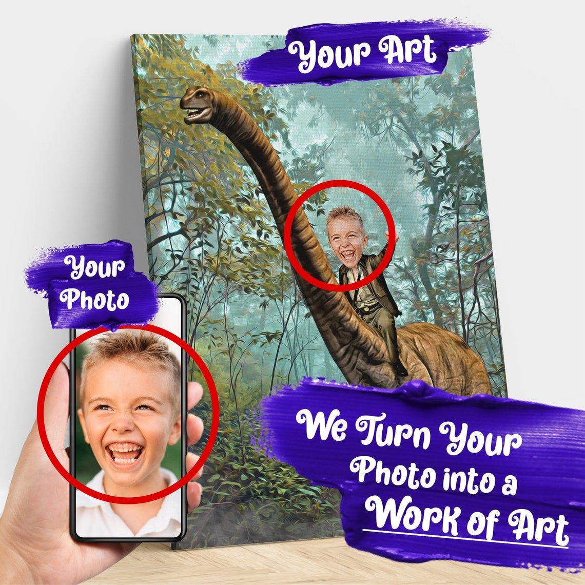 The Brontosaurus Rider Custom Gift For Kids at My Kid's Dream mykidsdream.com