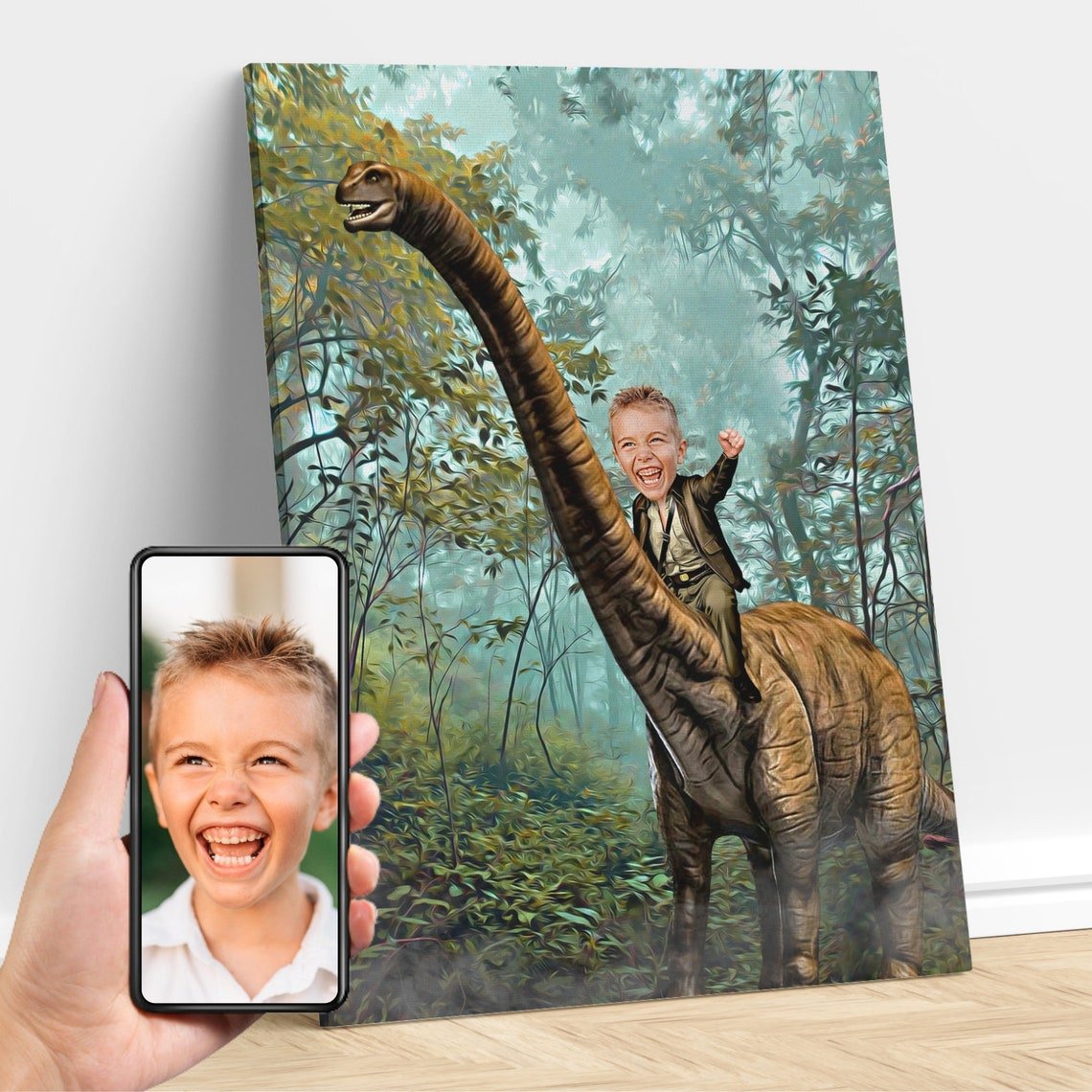 The Brontosaurus Rider Custom Gift For Kids at My Kid's Dream mykidsdream.com
