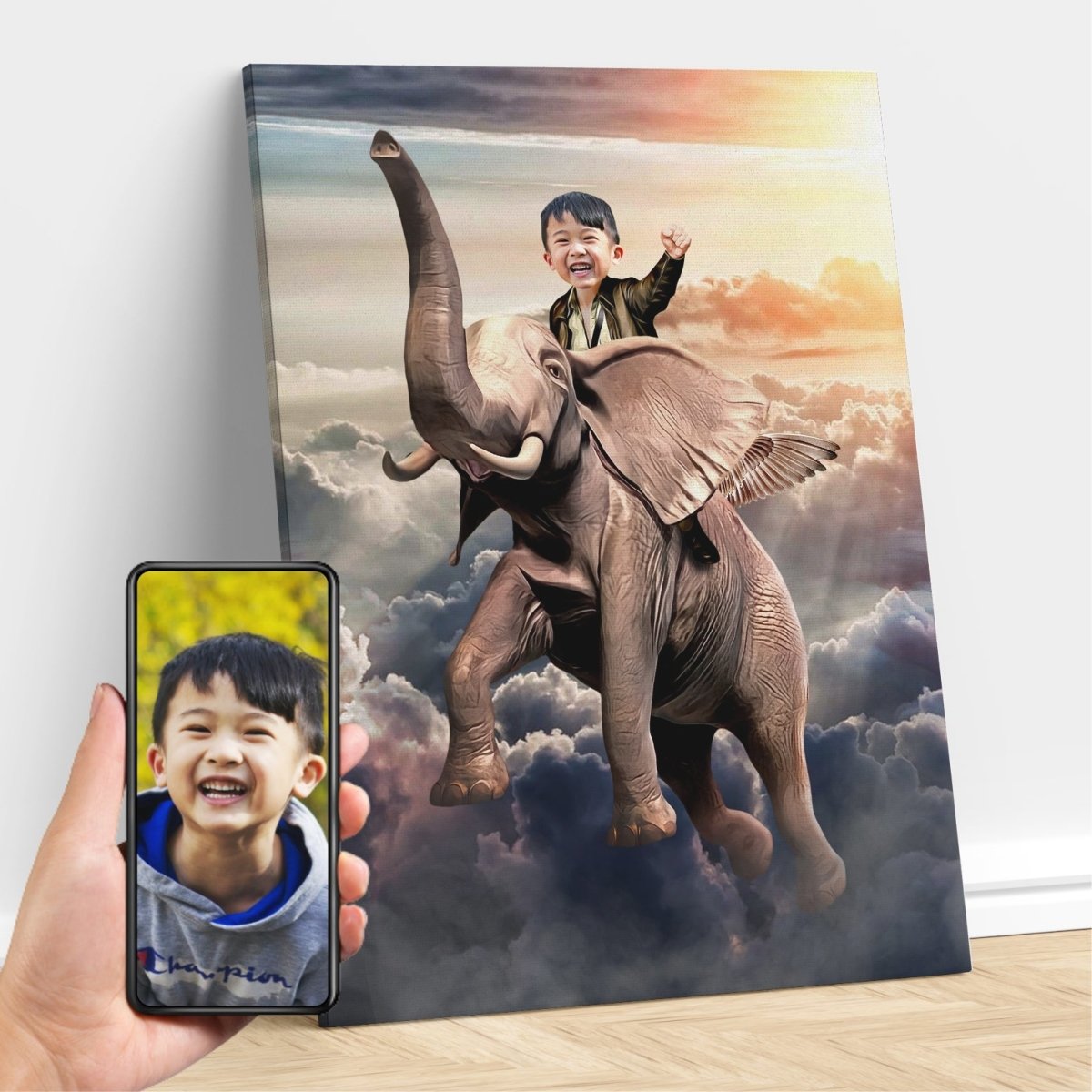 The Flying Elephant Rider Custom Gift For Kids at My Kid's Dream mykidsdream.com
