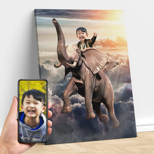 The Flying Elephant Rider Custom Gift For Kids at My Kid's Dream mykidsdream.com