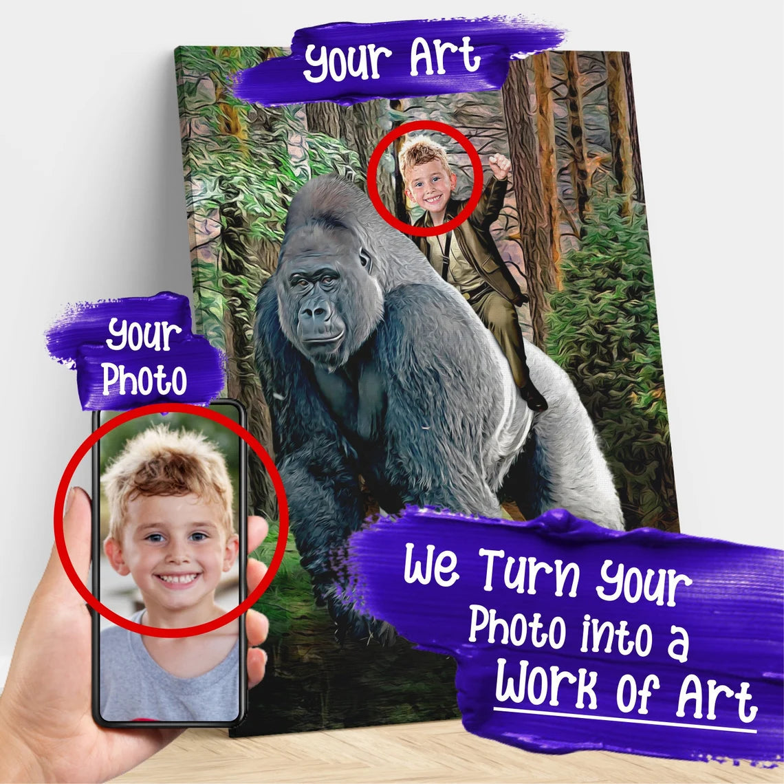 The Gorilla Rider Custom Gift For Kids at My Kid's Dream mykidsdream.com