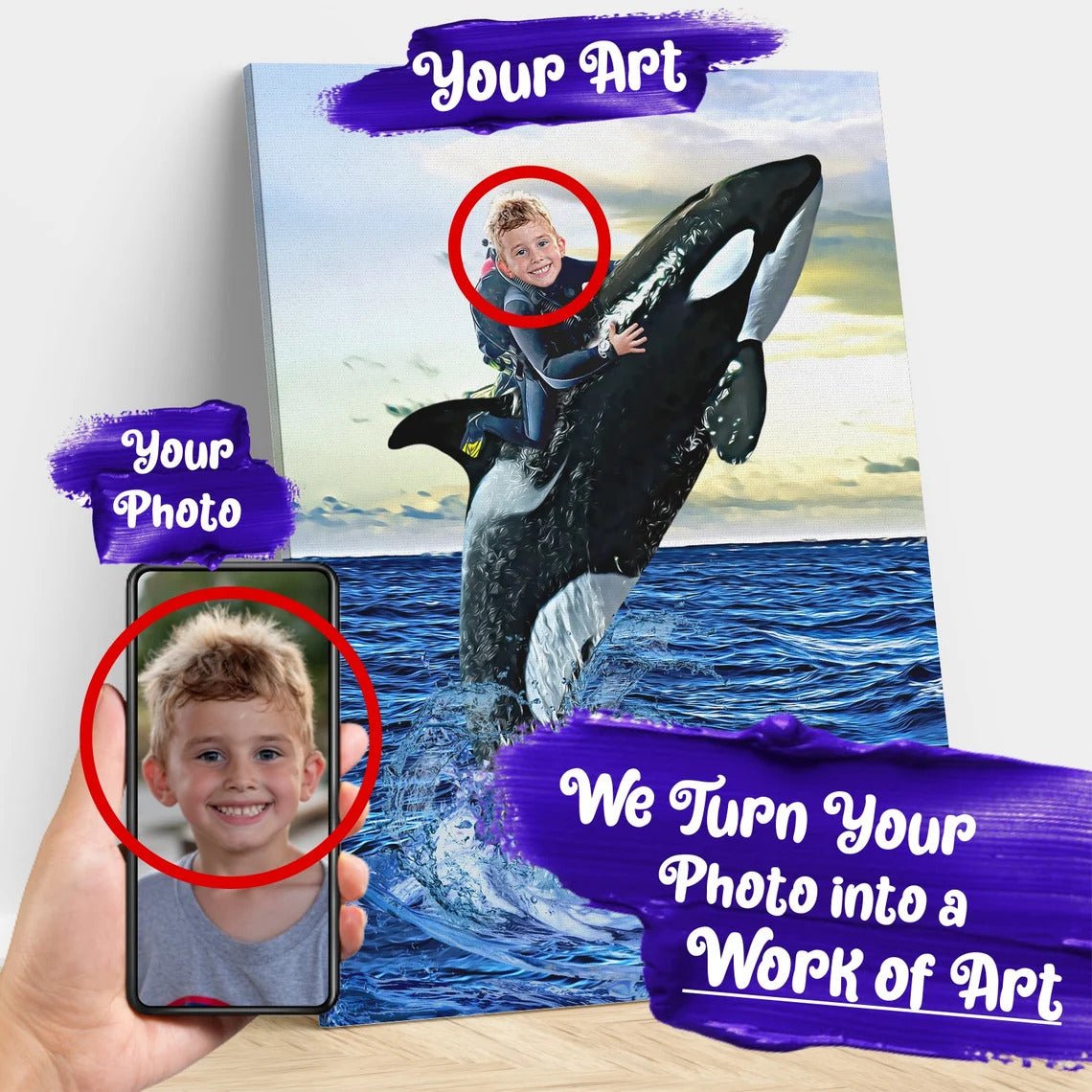 The Killer Whale (Orca) Rider Custom Gift For Kids at My Kid's Dream mykidsdream.com