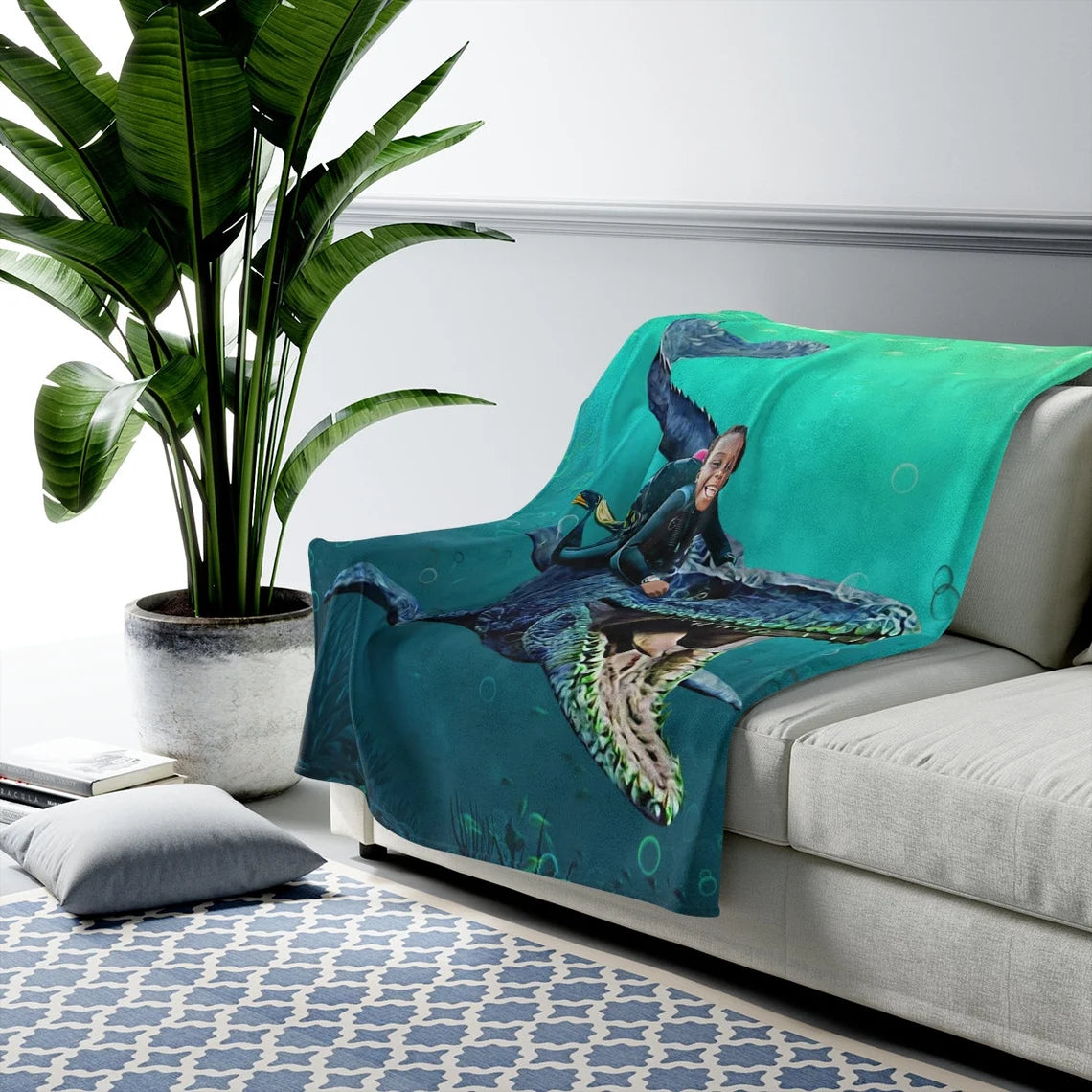 The Mosasaurus Rider Blanket