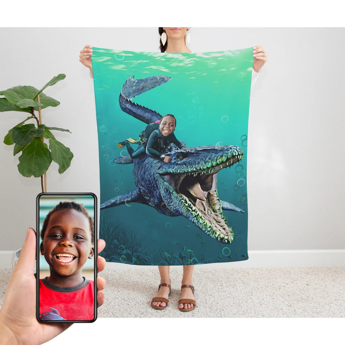 The Mosasaurus Rider Blanket