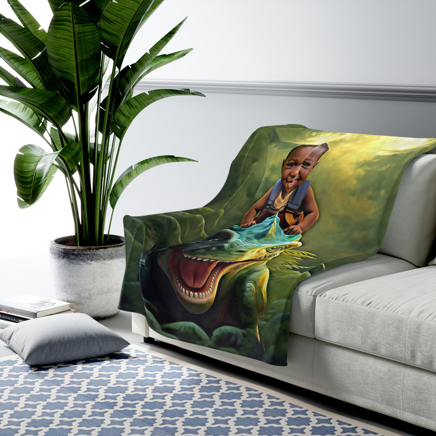 The Baby T-Rex Rider Blanket
