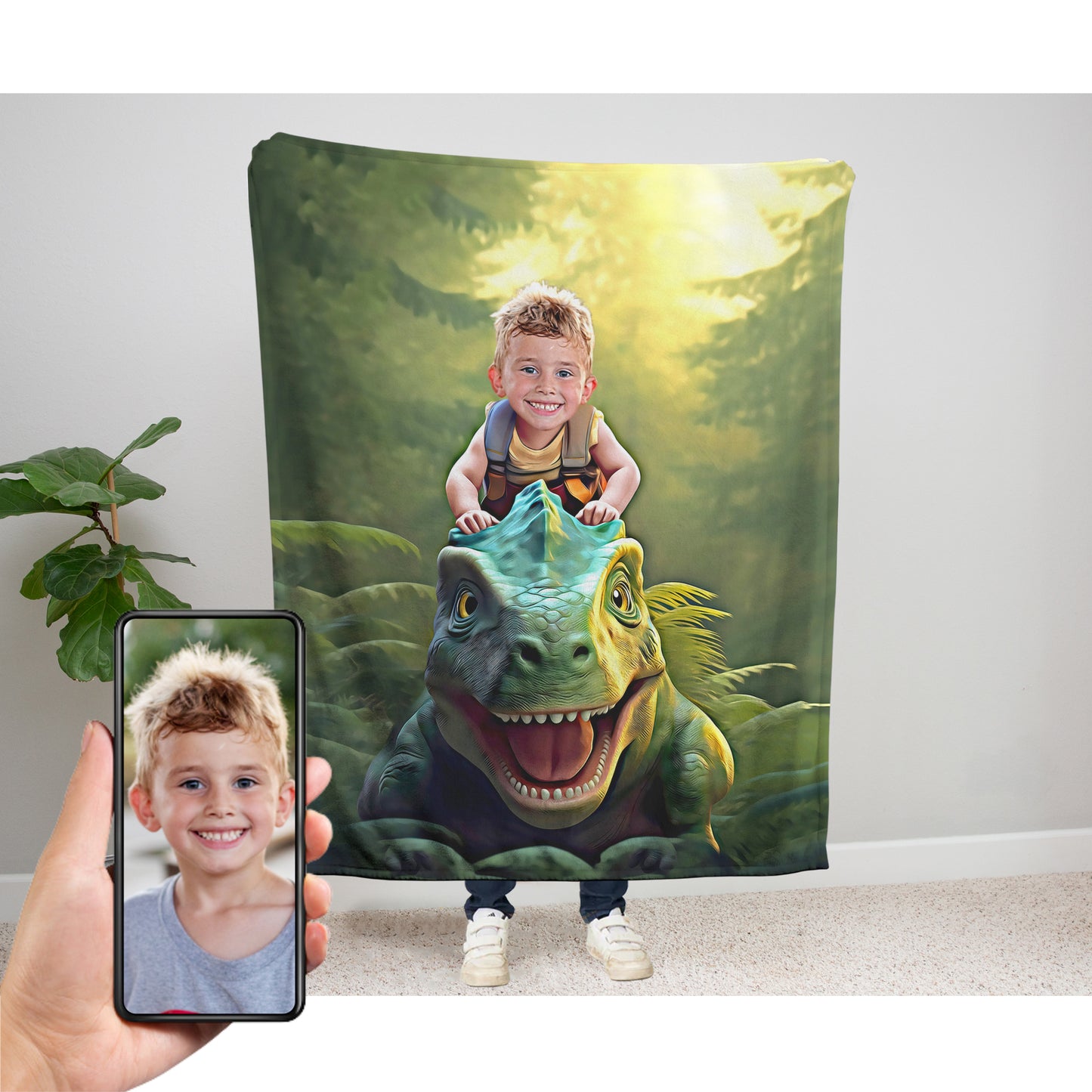 The Baby T-Rex Rider Blanket