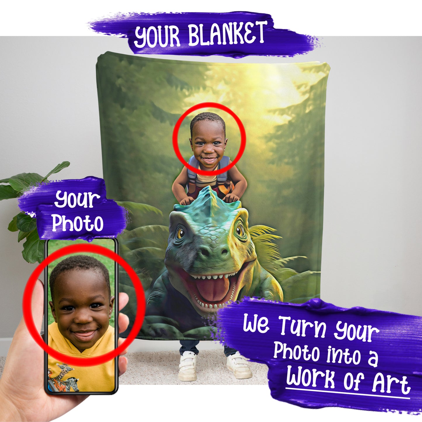 The Baby T-Rex Rider Blanket