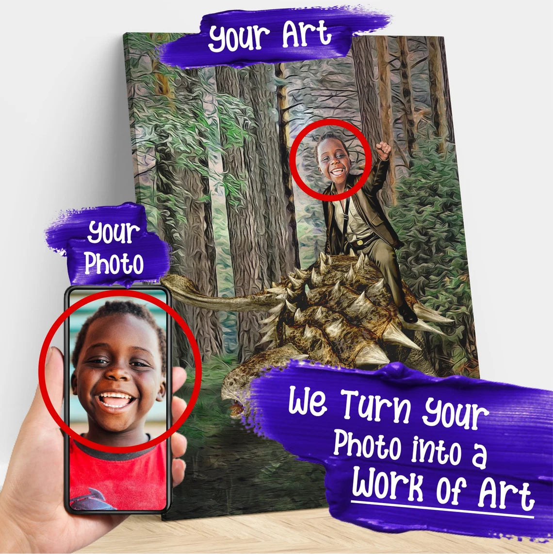 The Ankylosaurus Rider Custom Gift For Kids at My Kid's Dream mykidsdream.com